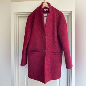 Ruby Red Wool Blend Coat